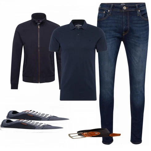 Schwarz Poloshirt Jack & Jones kombinieren