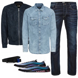Outfit mit Blau Sneaker Nike "Jack and Jones"