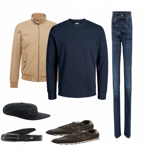 Schwarz Sweatshirt Jack & Jones kombinieren mit Schwarz/Weiß Gürtel Jack & Jones