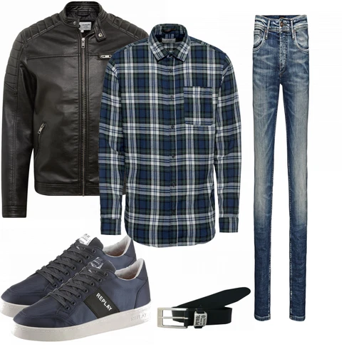 Weiß Schuh Sneaker Replay kombinieren mit Hose Jack & Jones