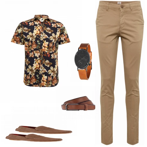 Beige Halbschuh Melvin & Hamilton kombinieren mit Braun Gürtel Vanzetti