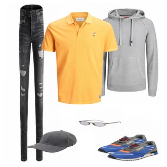 Outfit mit Weiß Sneaker Replay "Jack Jones"