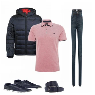 Outfit mit Blau Sneaker New Balance "JACK JONES Poloshirt"