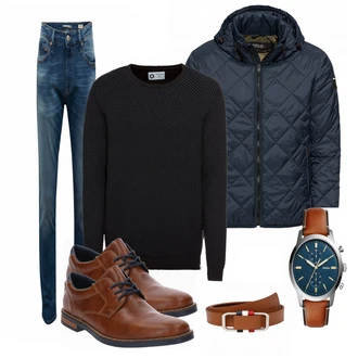 Outfit mit Blau Hose Große Größe Mavi "JackJones"