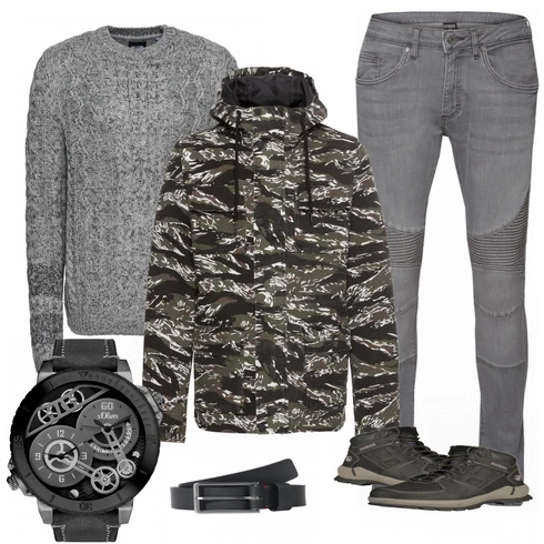 Schwarz/Grau Sommerjacke Urban Classics kombinieren mit Gürtel