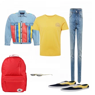 Outfit mit Grau Sneaker Vans "Jeans Jacken fuer Herren"