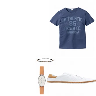 Outfit mit Weiß Schal Bonprix "John Baner"