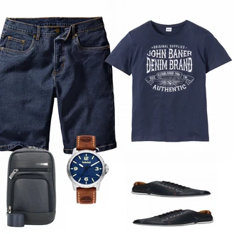 Outfit mit Blau Uhr Timberland "John Baner"