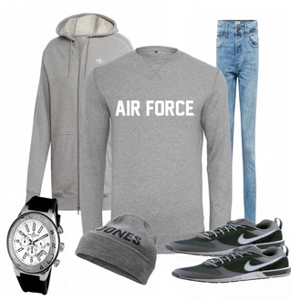 Outfit mit Schwarz Sneaker Nike "Jones"