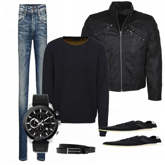 Outfit mit Blau Sneaker Bullboxer "JOOP"