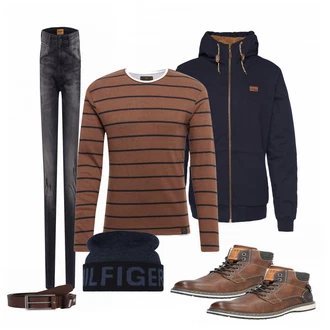 Outfit mit Braun Stiefel Tom Tailor "Key Largo"