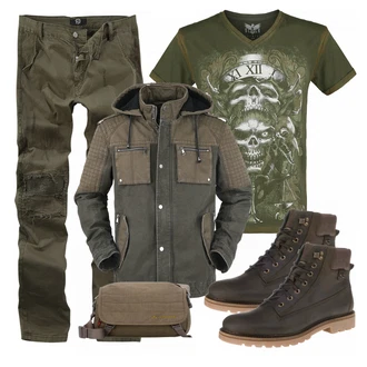 Outfit mit Grün Stiefel Camel Active "KHAKI EMP"