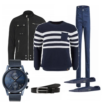 Outfit mit Blau Sneaker Lacoste "KILAX"