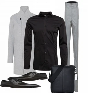 Outfit mit Schwarz Casual Hemd Jack & Jones "Klassisches Outfi"