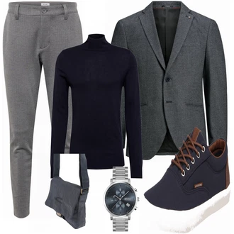 Outfit mit Mischfarben Strickjacke Drykorn "Klassisches Outfi"
