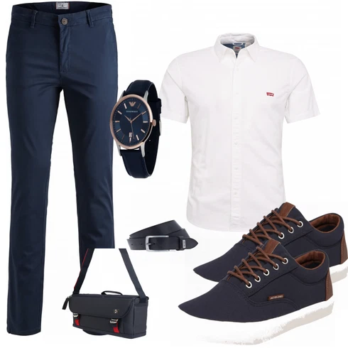 Schwarz Hose Jack & Jones kombinieren mit Schwarz/Weiß Schuh Sneaker Jack & Jones