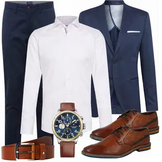 Outfit mit Blau Anzug SELECTED HOMME "Klassisches Outfit"