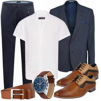 Outfit mit Weiß Hemd Drykorn "Klassisches Outfit"