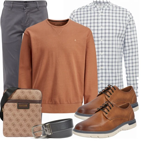 Rosa/Braun Sweatshirt Jack & Jones kombinieren