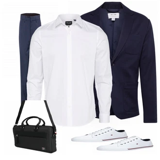 Outfit mit Weiß Sneaker Tommy Hilfiger "Klassisches Outfit"