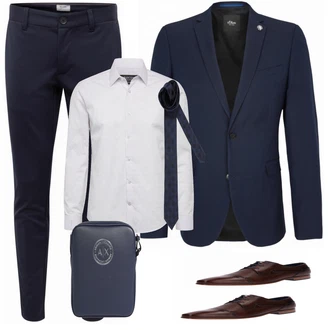 Business Outfits mit Schwarz Anzug S.Oliver Black Label "Klassisches Outfit"