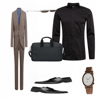 Outfit mit Schwarz Casual Hemd Jack & Jones "Klassisches Outfit"