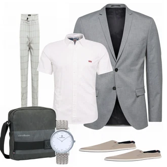 Business Outfits mit Grau Große Größe SELECTED HOMME "Klassisches Outfit"