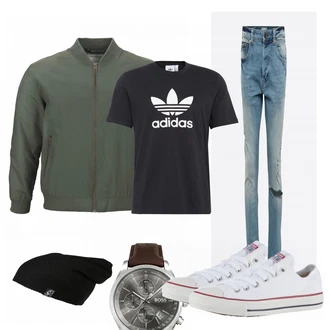 Outfit mit Grau Sneaker Converse "koplit"