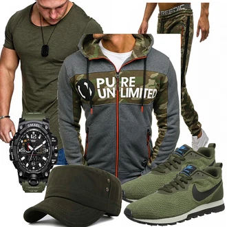Outfit mit Blau/Grün Sneaker Nike "Korbinian"