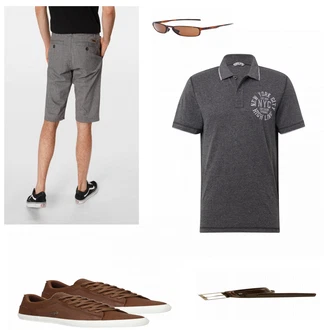 Outfit mit Braun Sneaker Lacoste "Lacoste New"