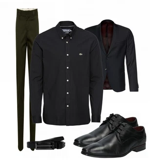 Business Outfits mit Schwarz Anzug Cinque "Lacoste"