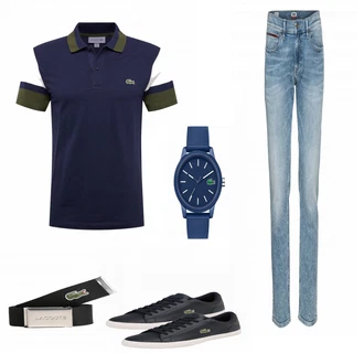 Outfit mit Weiß Sneaker/Leder Sneaker Lacoste "Lacoste Outfit"