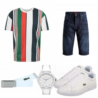 Outfit mit Grau Sneaker/Leder Sneaker Lacoste "Lacoste"