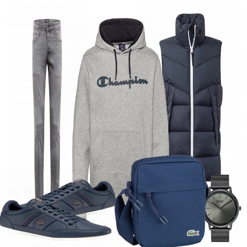 Schwarz/Grau Accessoire Uhr Hugo kombinieren
