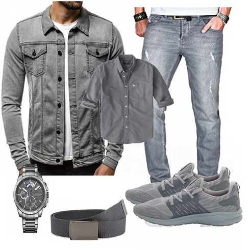 Grau Overall/Winter Parka OZONEE kombinieren