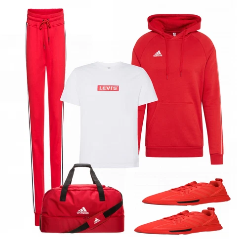 Weiß T-Shirt levi's kombinieren mit Rot Hoodie Adidas Performance
