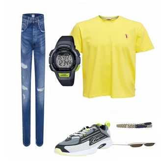 Outfit mit Grau Sportschuh Reebok Classic "Leichtes Outfit"