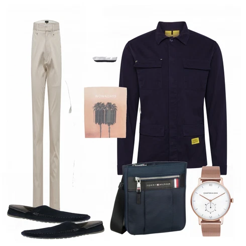 Beige T-Shirt Nowadays kombinieren mit Blau Halbschuh Geox