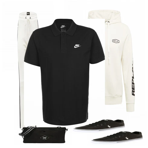 Schwarz/Weiß Poloshirt Nike Sportswear kombinieren