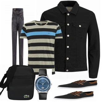 Outfit mit Schwarz Schuh Sneaker Bullboxer "Leichtes Outfit"