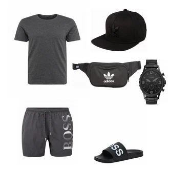 Outfit mit Schwarz/Grau T-Shirt Drykorn "Leichtes Outfit"