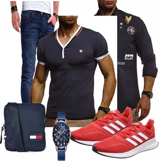 Outfit mit Rot Schuh Adidas "Leichtes Outfit"