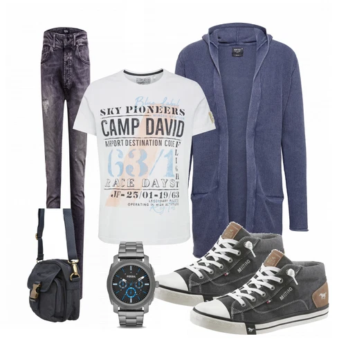 Mischfarben T-Shirt Camp David kombinieren