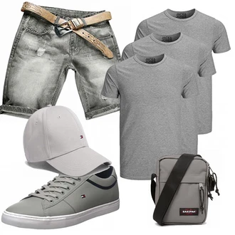 Outfit mit Grau Sneaker Tommy Hilfiger "Leichtes Outfit"