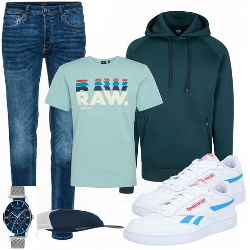 Blau Große Größe Sweatmode Urban Classics kombinieren