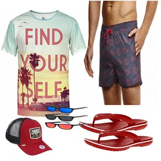 Outfit mit Rot Trachtenmode Crocs "LEIF"