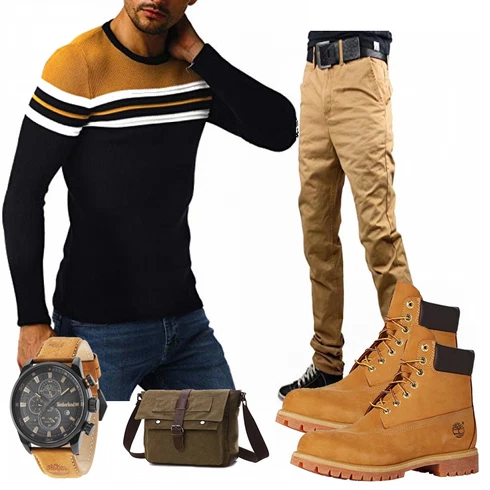 Orange Schuh Timberland kombinieren