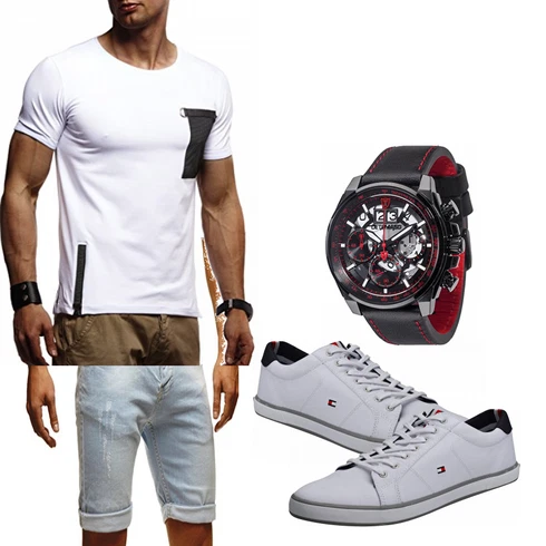 HellBlau/Blau Jeans Short/Bermuda/Kurze Hose Leif Nelson kombinieren
