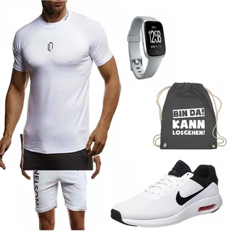 Outfit mit Blau/Grau Sportrucksack Shirtracer "LEIF NELSON"
