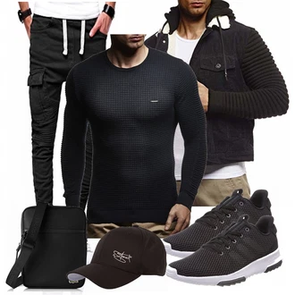 Outfit mit Schwarz Stiefel Lacoste "LEIF NELSON"